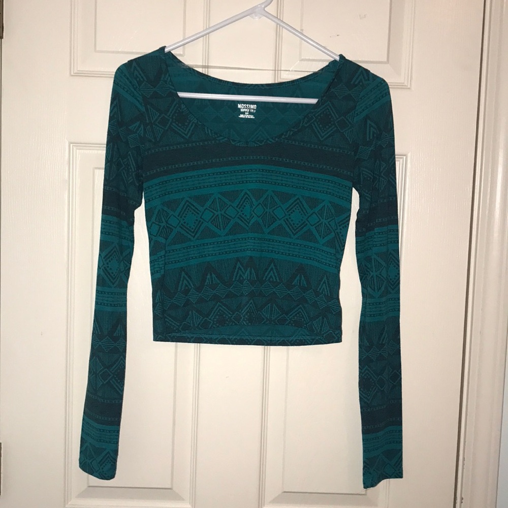 Blue patterned Crop top